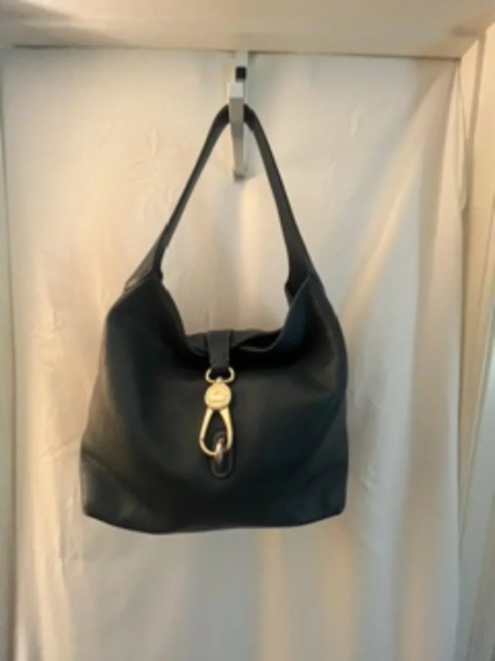 Dooney & Bourke Teal Green Bucket Bag Gold Hardware Leather Purse